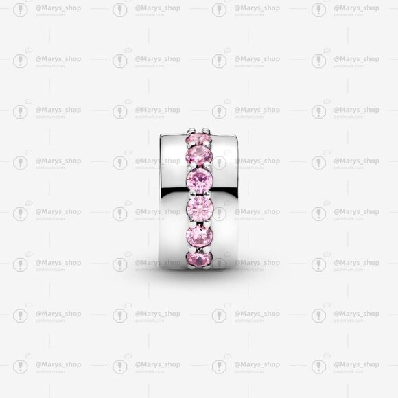 Pandora Pink Sparkling Row Clip Charm - Picture 2 of 7
